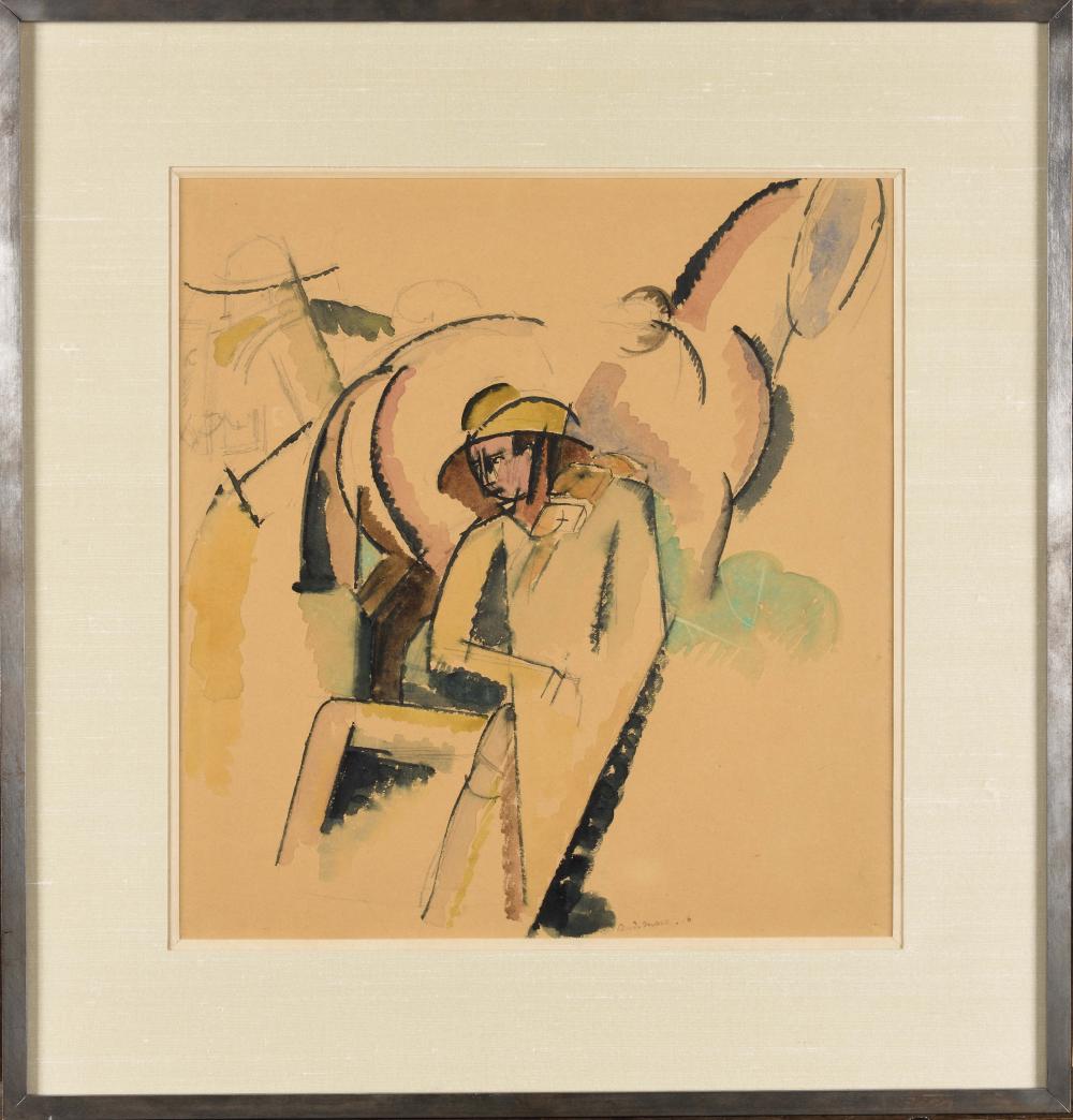André Mare comparable auction result: andr mare 1885 1932 etude de soldat australien