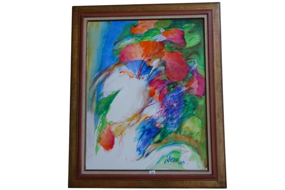Albert Deman comparable auction result: albert deman france 1929 1996 floral study oil