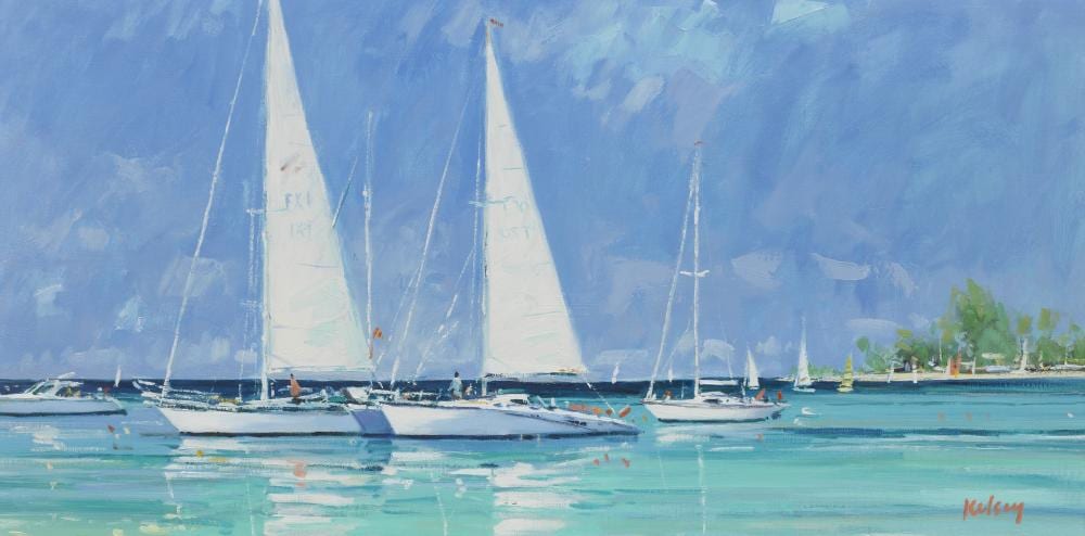 robert kelsey british born 1949 yachts at sandy bay barbados 40 x 80 5 cm 15 3 4 x 31 11 16 in · Bonhams · 2020-10-14 Robert Kelsey comparable auction result: robert kelsey british born 1949 yachts at sandy bay barbados 40 x 80 5 cm 15 3 4 x 31 11 16 in