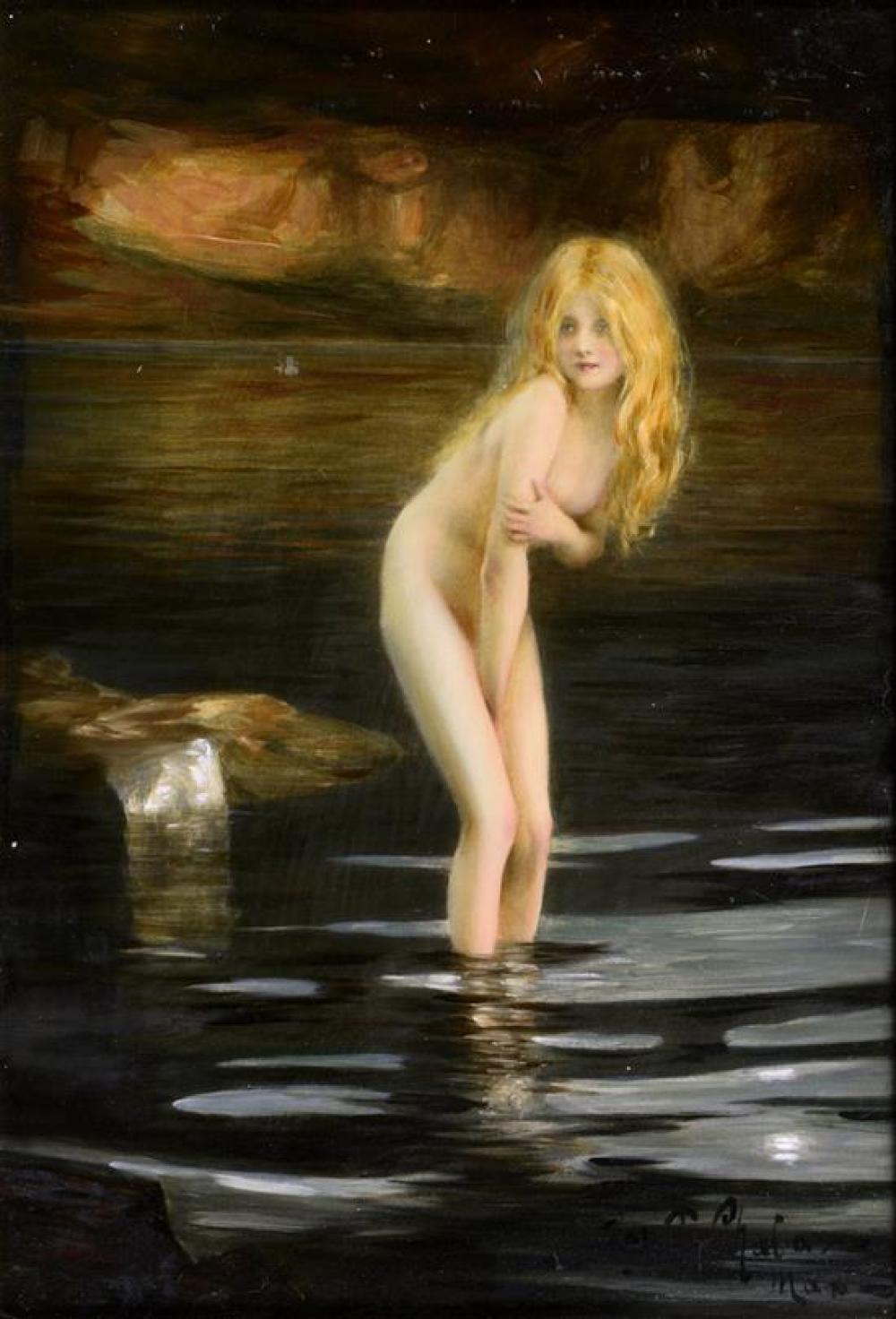 Paul Chabas comparable auction result: paul chabas french 1869 1937 la nymph oil on canvas