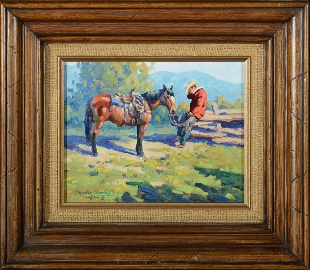 Martin Weekly comparable auction result: martin weekly am 1936 thinking coffee oil on board 8 x 10 actual 8 x 16 framed