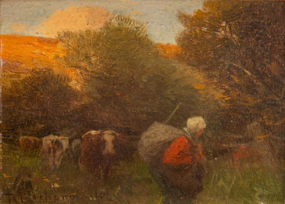Roman Kochanowski comparable auction result: roman kazimierz kochanowski 1857 1945 in the woods circa 1920