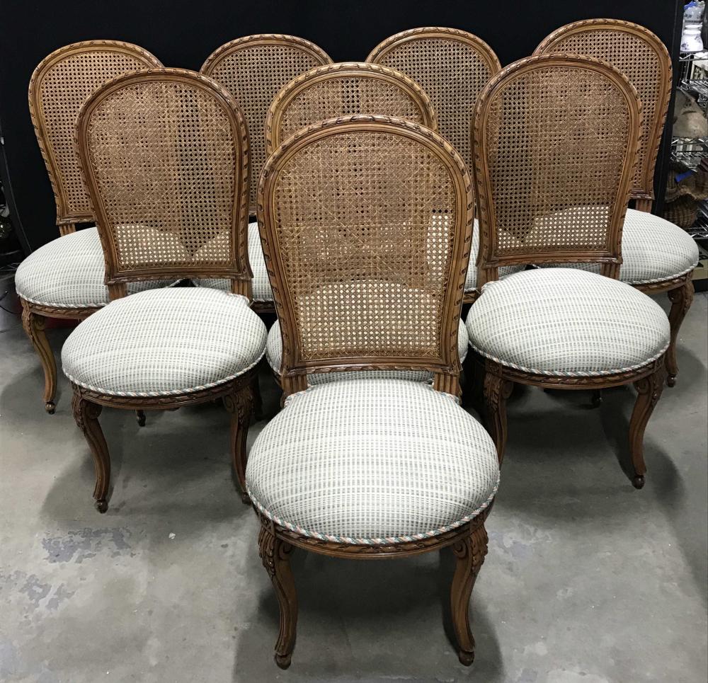 Set 8 Antique Cane Backed Side Chairs sold by The Benefit Shop Foundation Inc., lot 607 — auction record photograph