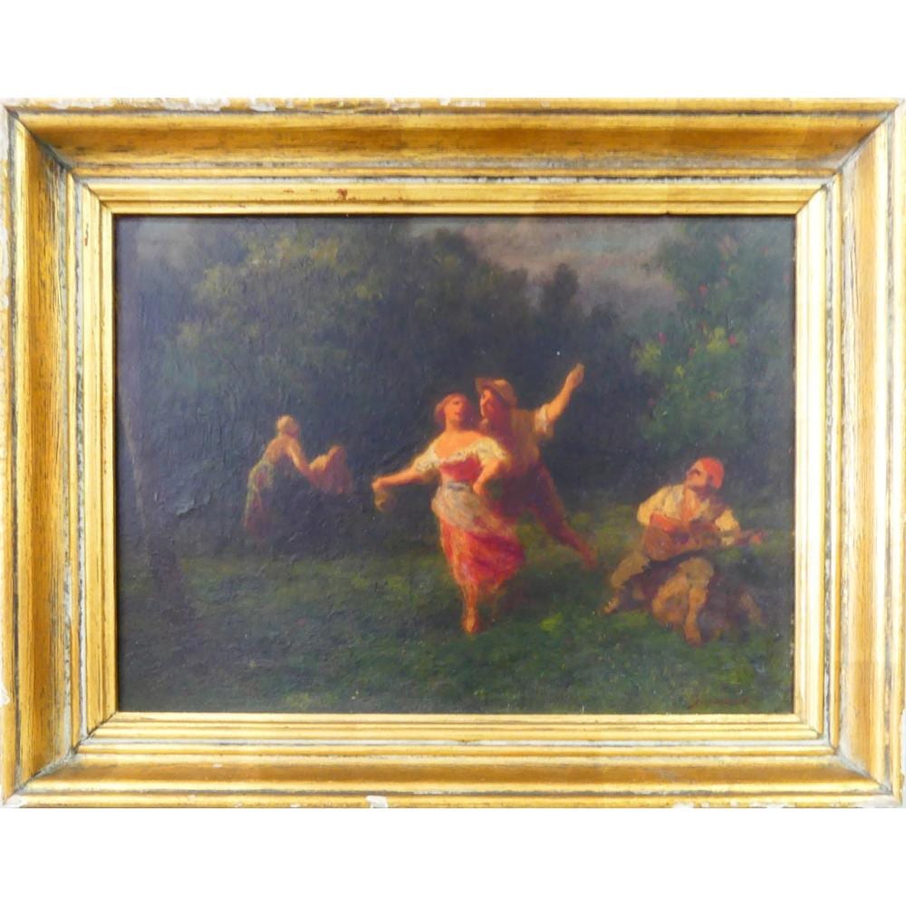 Guglielmo Innocenti comparable auction result: guglielmo innocenti dancers oil painting board