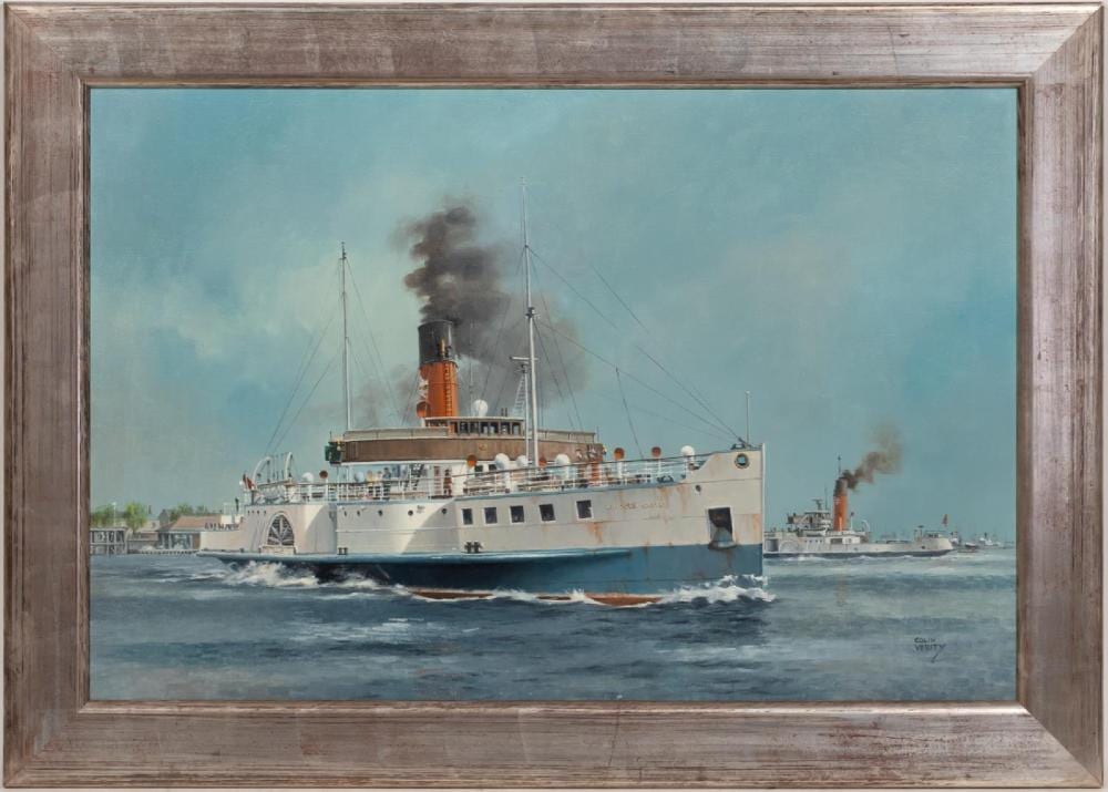 Colin Verity comparable auction result: colin verity nautical oil on canvas framed