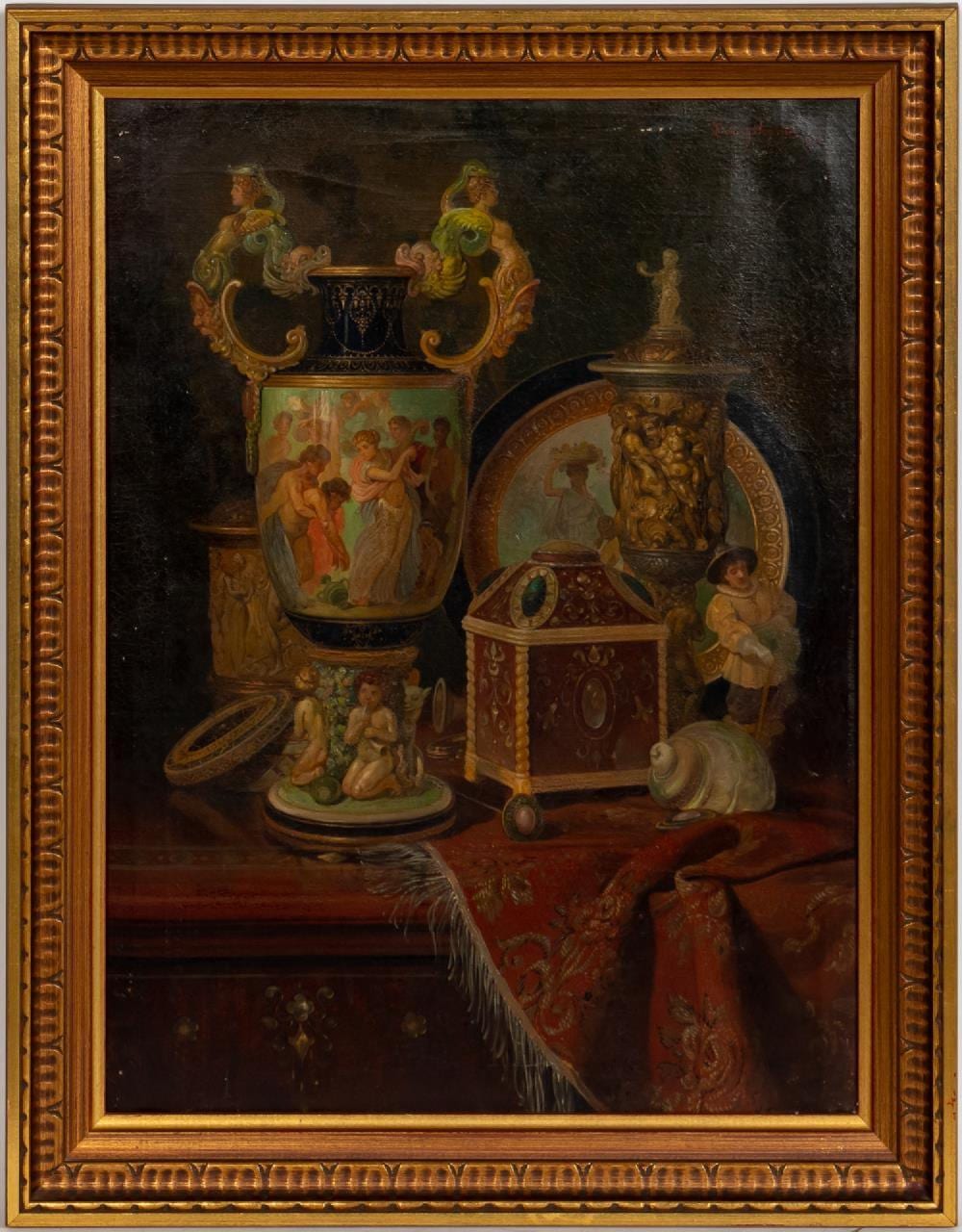 Ludwig Augustin comparable auction result: ludwig augustin still life oil on canvas
