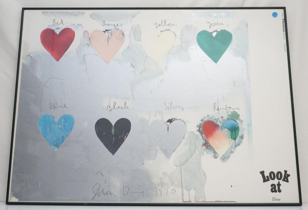 JIM DINE (b. 1935) EIGHT HEARTS 1970 sold by Charleston Estate Auctions, lot 35 — auction record photograph