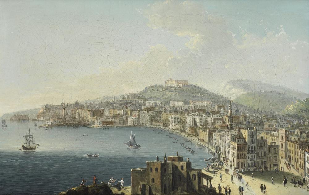 Pietro Antoniani comparable auction result: pietro antoniani milan circa 1740 1805 a view of naples looking towards the castel sant elmo