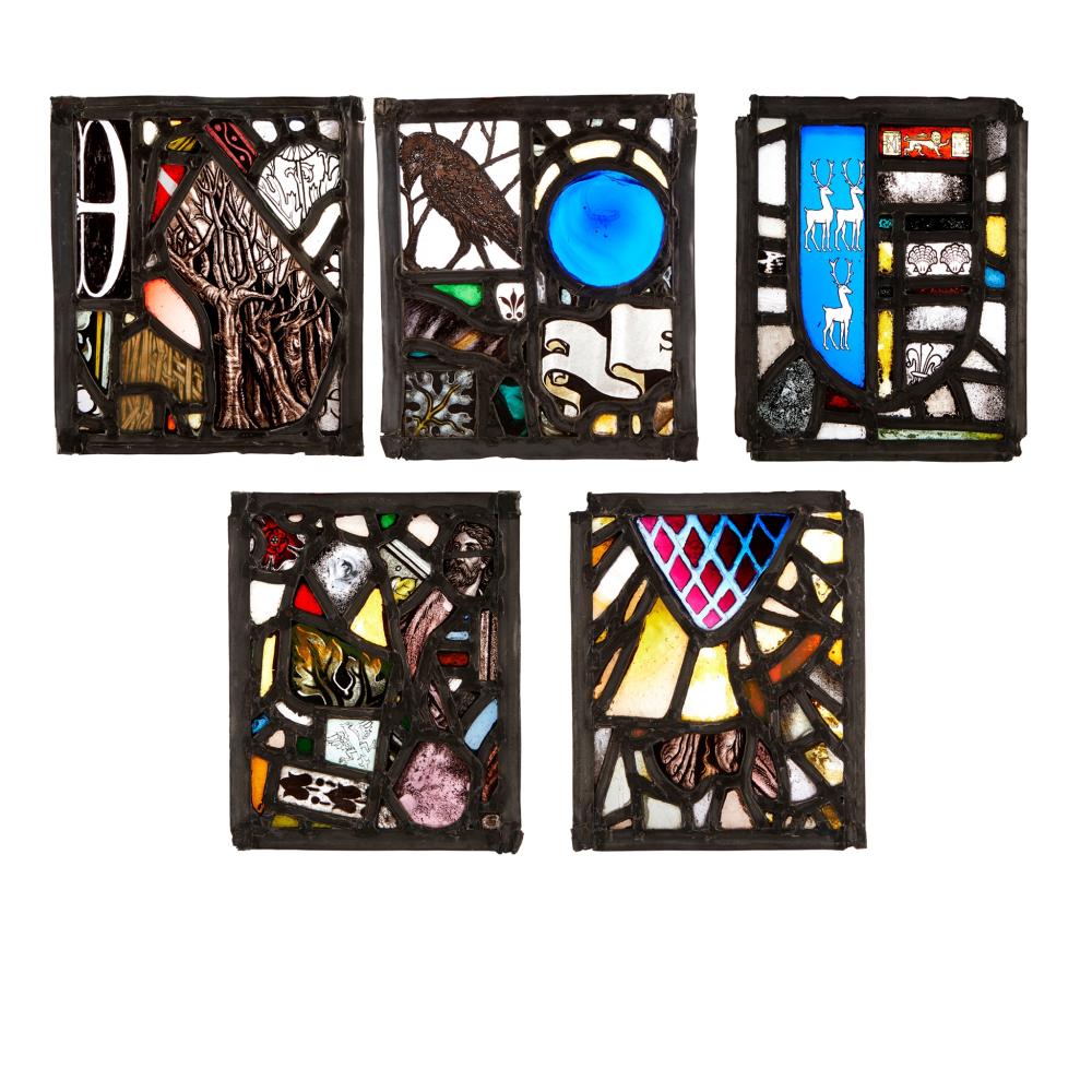 Florence Camm comparable auction result: florence camm 1874 1960 and camm studios smethwick five arts crafts stained glass panels circa 1928