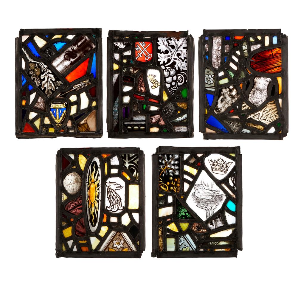 Florence Camm comparable auction result: florence camm 1874 1960 and camm studios smethwick five arts crafts stained glass panels circa 1928
