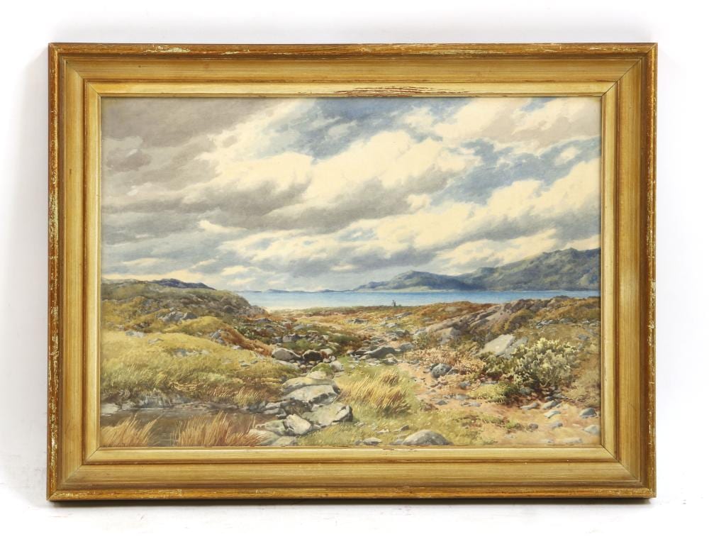 William Stuart Lloyd comparable auction result: william stuart lloyd british 1845 1929 highland loch with a fisherman on a bank