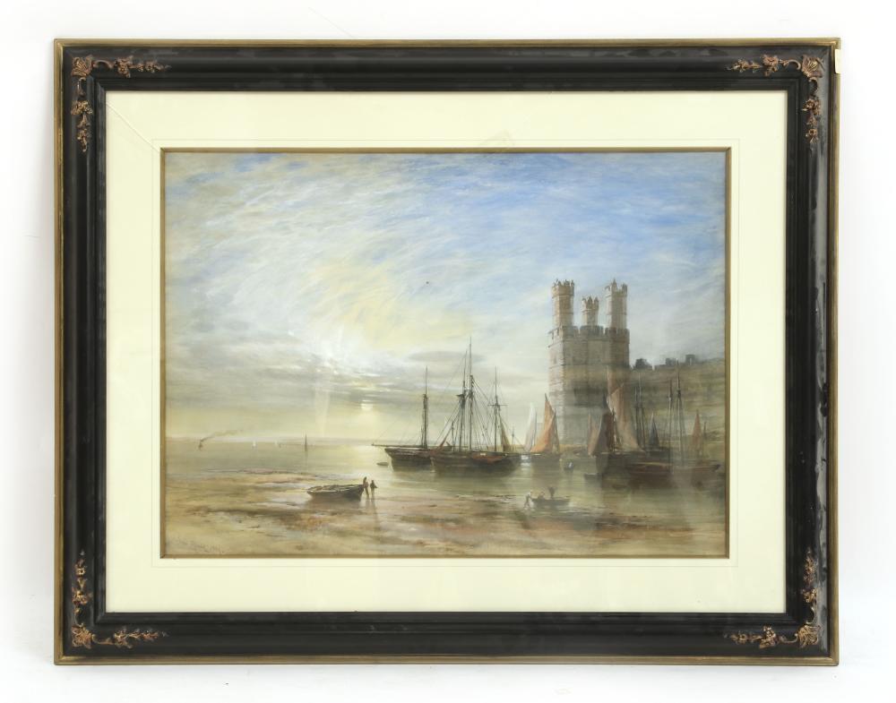 James Mudd comparable auction result: james mudd british 1821 1906 a tower before an estuary watercolour