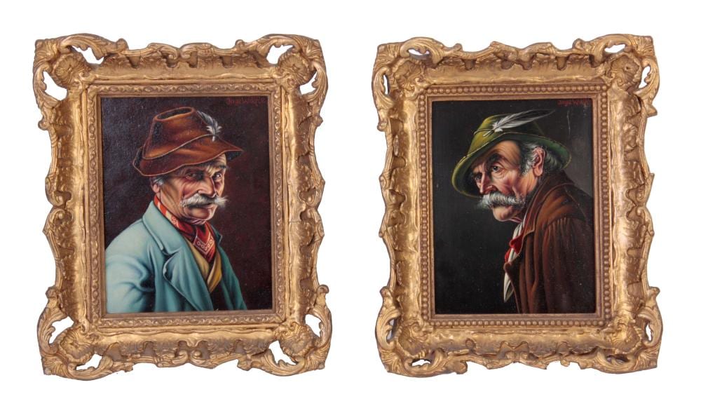 Inge Wolfle comparable auction result: inge wolfle b 1935 pair of oils on board labels