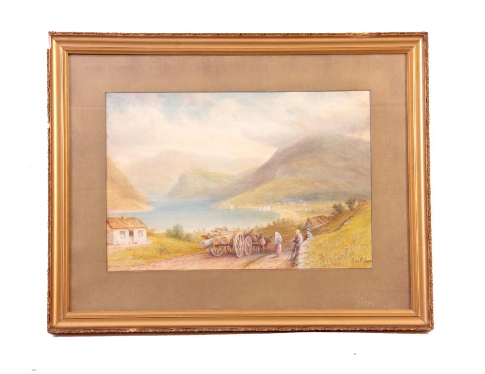 Harry Williams comparable auction result: harry williams watercolour mountainous coastal s