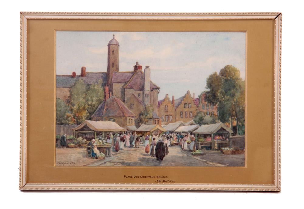 Joseph W. Milliken comparable auction result: joseph w milliken fl 1887 1930 watercolour plac