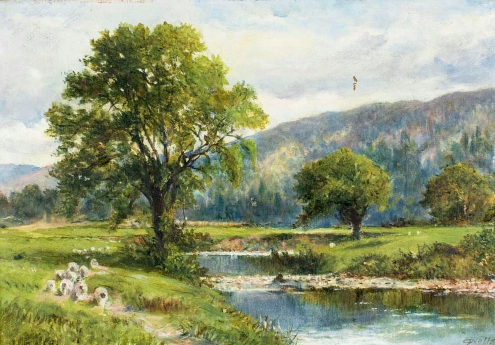 George Wells comparable auction result: george wells uk fl 1842 1888 oil painting antique