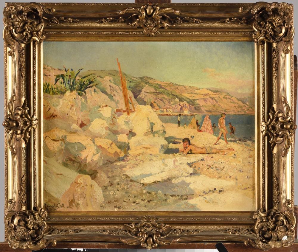 Laurent Gsell comparable auction result: laurent gsell 1860 1944 un dimanche la plage huile sur toile sign en b