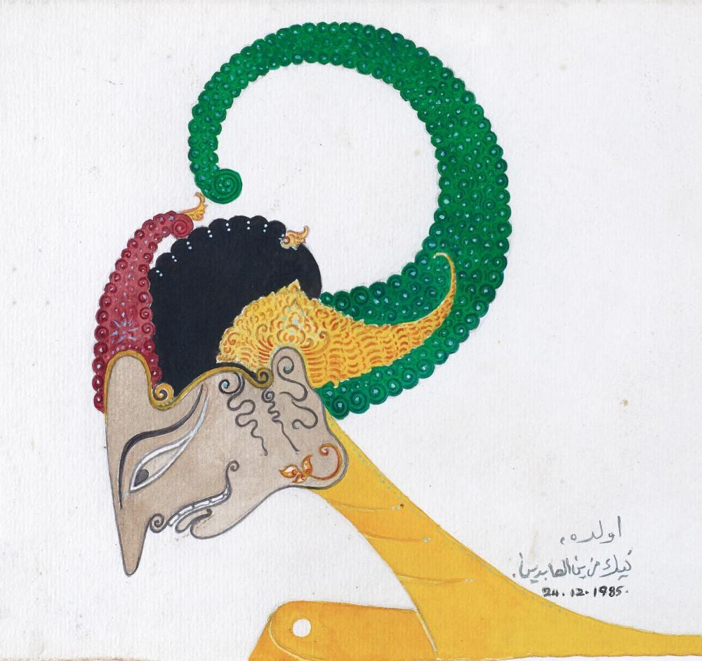 Nik Zainal Abidin comparable auction result: nik zainal abidin b kelantan 1933 d kuala lumpur 1993 wayang kulit figure in light brown green 1985