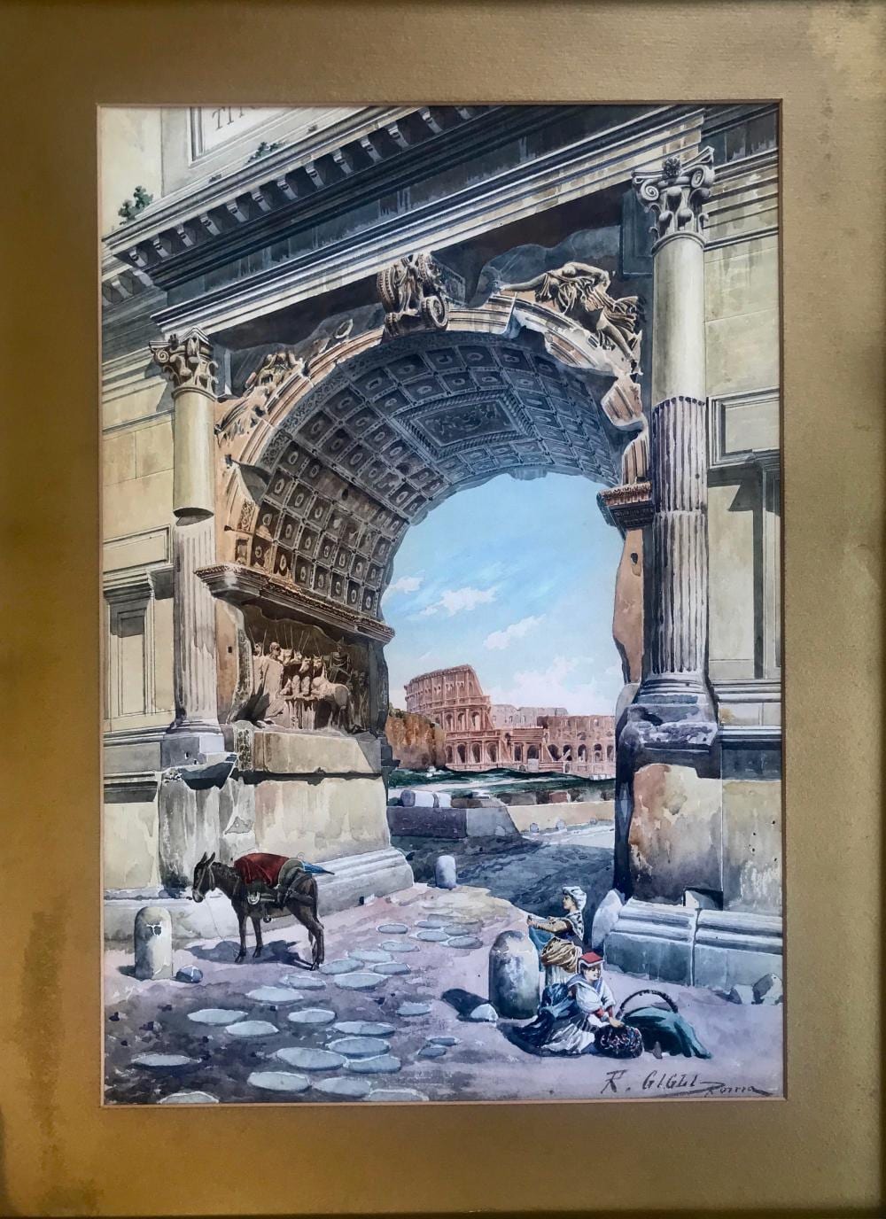 Roberto Gigli comparable auction result: roberto gigli 1846 1922 arch of triump rome