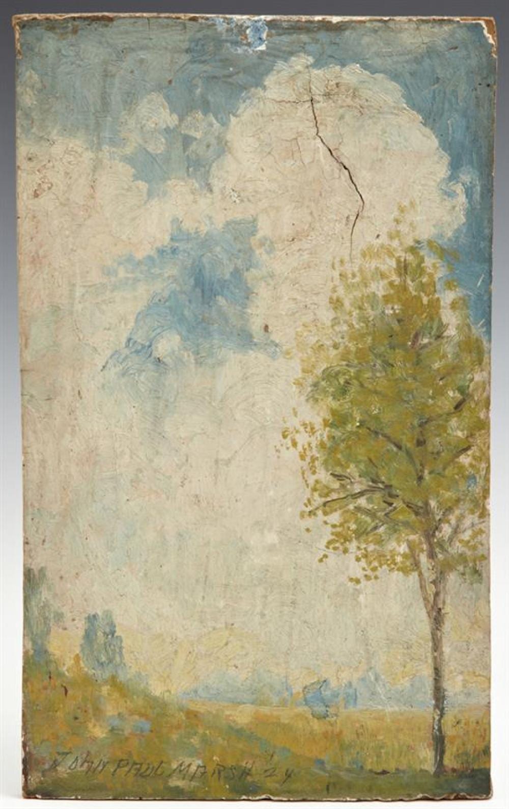 John Paul Marsh comparable auction result: john paul marsh 1886 1939 landscape with trees 1924 oil on panel pencil signed and dated lower left unframed h 10 3 16 i