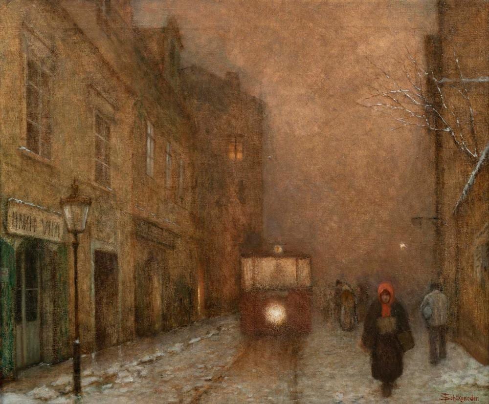 Jakub Schikaneder - Tram in a Prague Street comparable sale