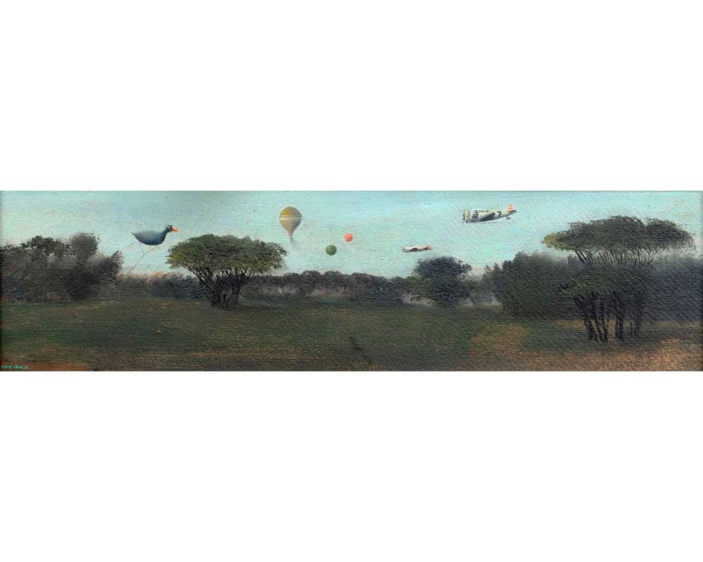 Kamil Lhoták comparable auction result: kamil lhot k balloons and airplanes above a park
