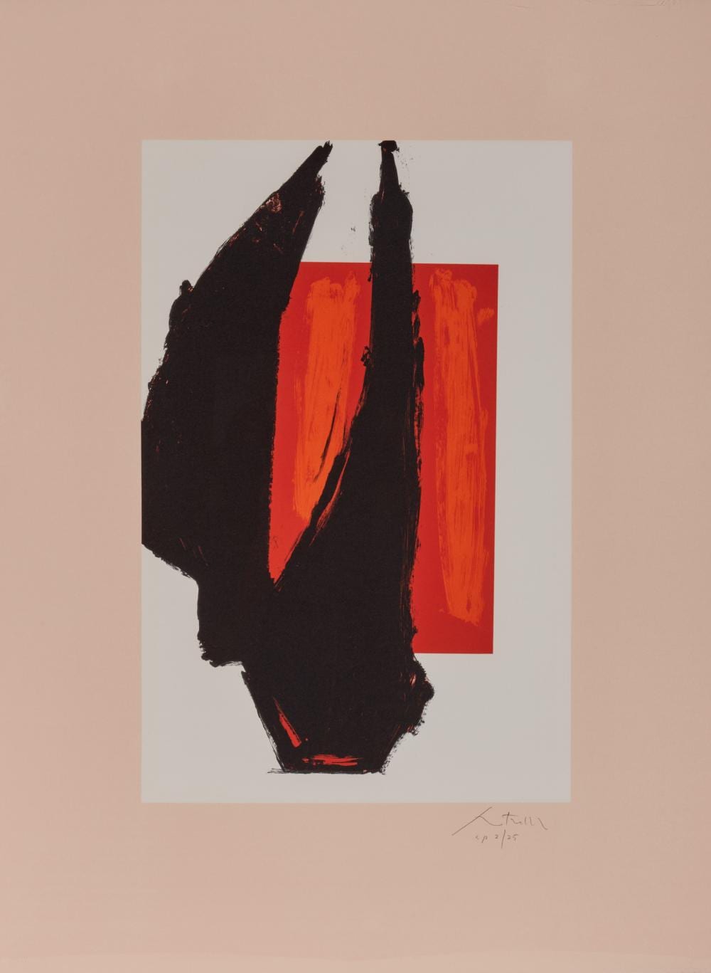 ROBERT MOTHERWELL, (American, 1915-1991), Art 1981 Chicago Print, lithograph, sheet: 34 x 25 in., frame: 36 x 27 in. sold by Grogan & Company, lot 11 — auction record photograph