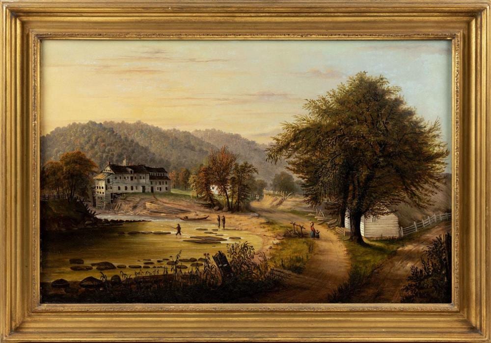 William Allen Wall comparable auction result: william allen wall massachusetts 1801 1885 fleece plats christian creek pa 1854 oil on canvas laid down on board 22 x 34