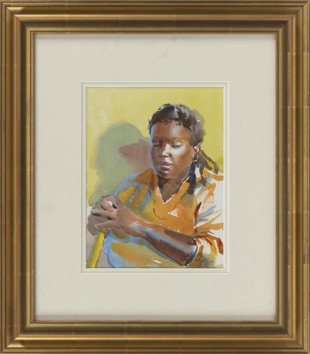 Mary Whyte comparable auction result: mary whyte south carolina b 1953 portrait of a woman watercolor on paper 10 x 8 sight framed 21 x 18