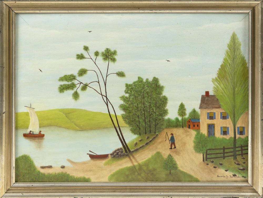 Erwin Neusch comparable auction result: erwin neusch new york 1892 1993 hutson sic river ny oil on canvas 18 x 24 framed 20 5 x 27