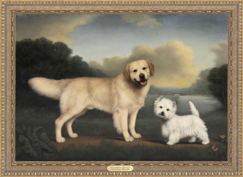 Christine Herman Merrill comparable auction result: christine herman merrill maryland contemporary nick and jazzy at brookvale oil on canvas 28 x 40 framed 33 5 x 45 5