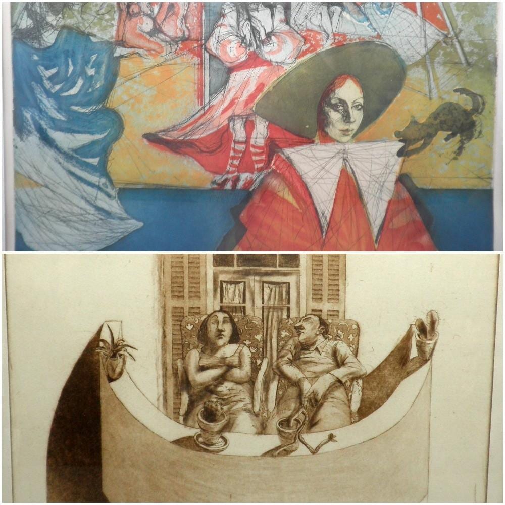 Gretty Rubinstein comparable auction result: gerti rubinstein 1945 2001 lot of 2 framed lithographic prints