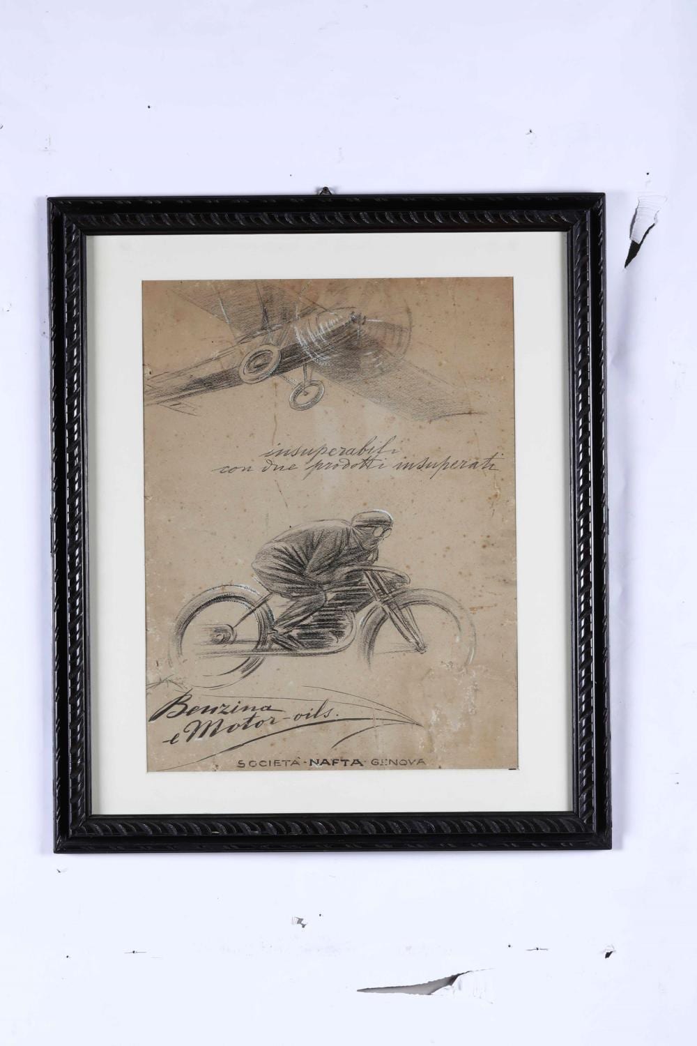 Aldo Mazza comparable auction result: aldo mazza 1880 1964 insuperabili con due prodotti insuperati benzina e motor oils societa nafta genova