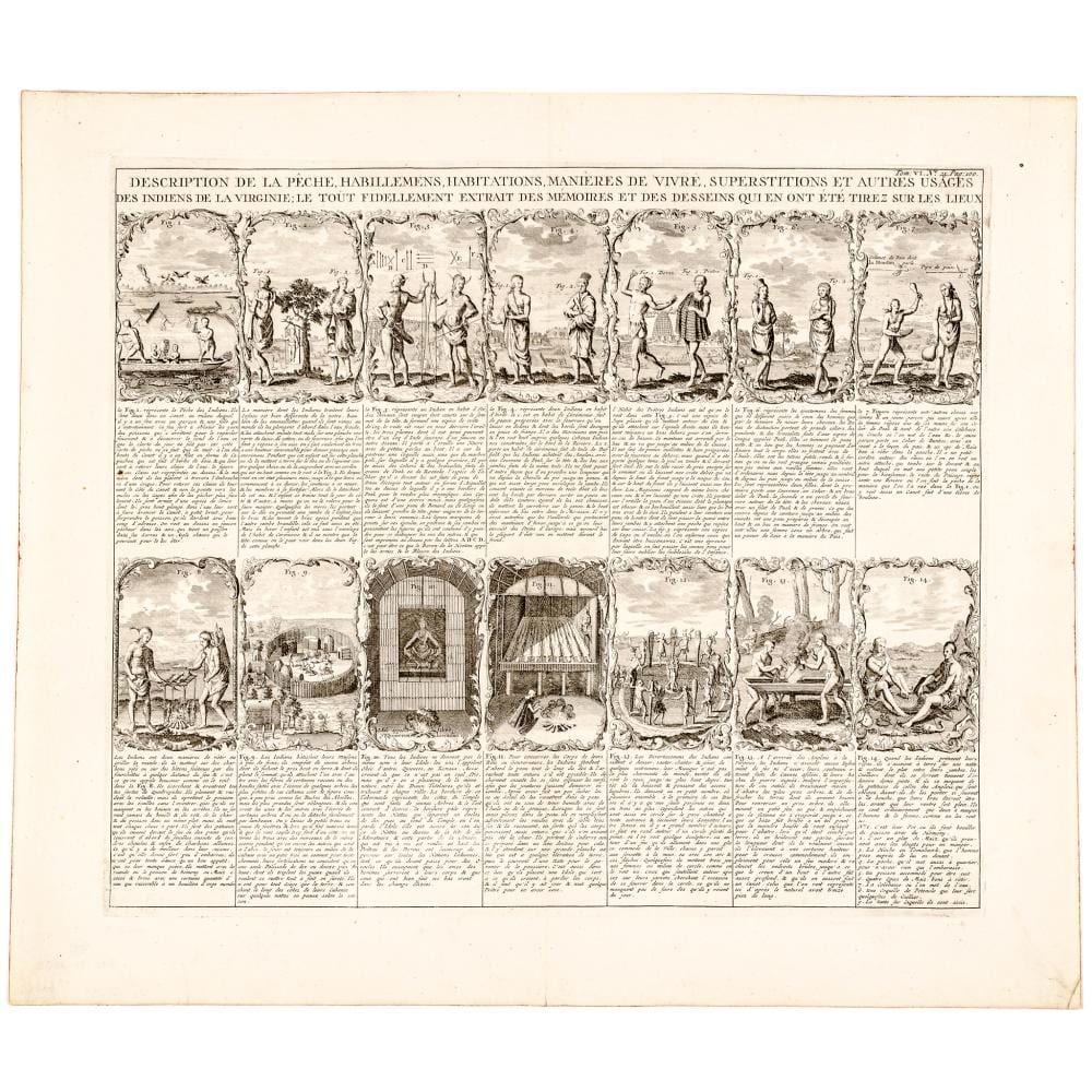 Henry Abraham Chatelain comparable auction result: c 1720 engraving of virginia native indians by henry abraham chatelain