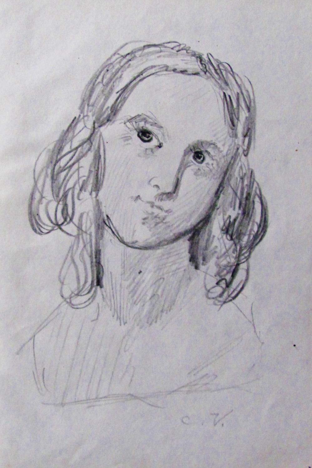 Charles Vacher comparable auction result: charles vacher young madien original british drawing c 1860