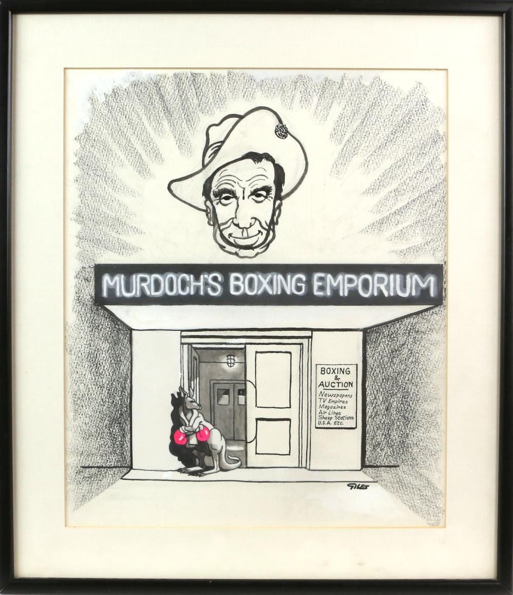Carl Ronald Giles comparable auction result: carl ronald giles 1916 1995 murdoch s boxing em