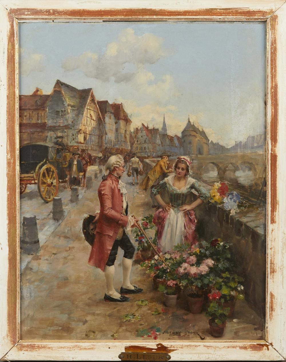 Henri Victor Lesur comparable auction result: henri victor lesur 1863 1900 fleuriste et gentilhomme au bord de la seine