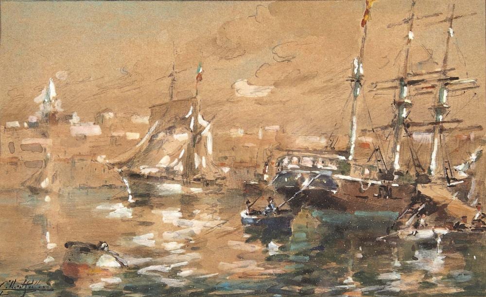 Gilbert Galland comparable auction result: gilbert galland 1870 1956 bateaux dans le port