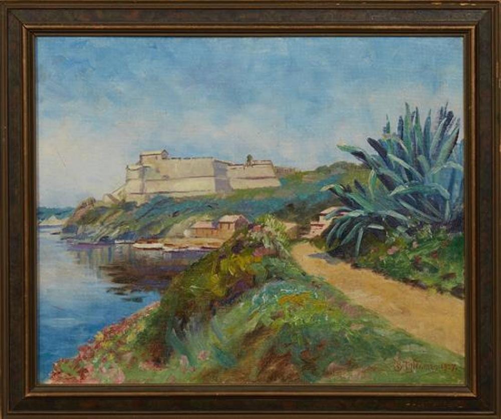 Benjamin Tupper Newman comparable auction result: benjamin tupper newman 1859 1940 maine california road to the city 1927 oil on board signed and dated lower right presente