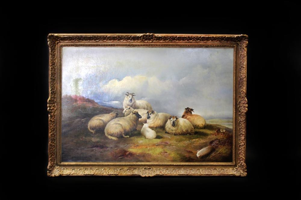 Alfred Morris comparable auction result: alfred morris 1800 england highland sheep in landscape oil on canvas signed and dated lower left 1882 60 cm x 90 cm