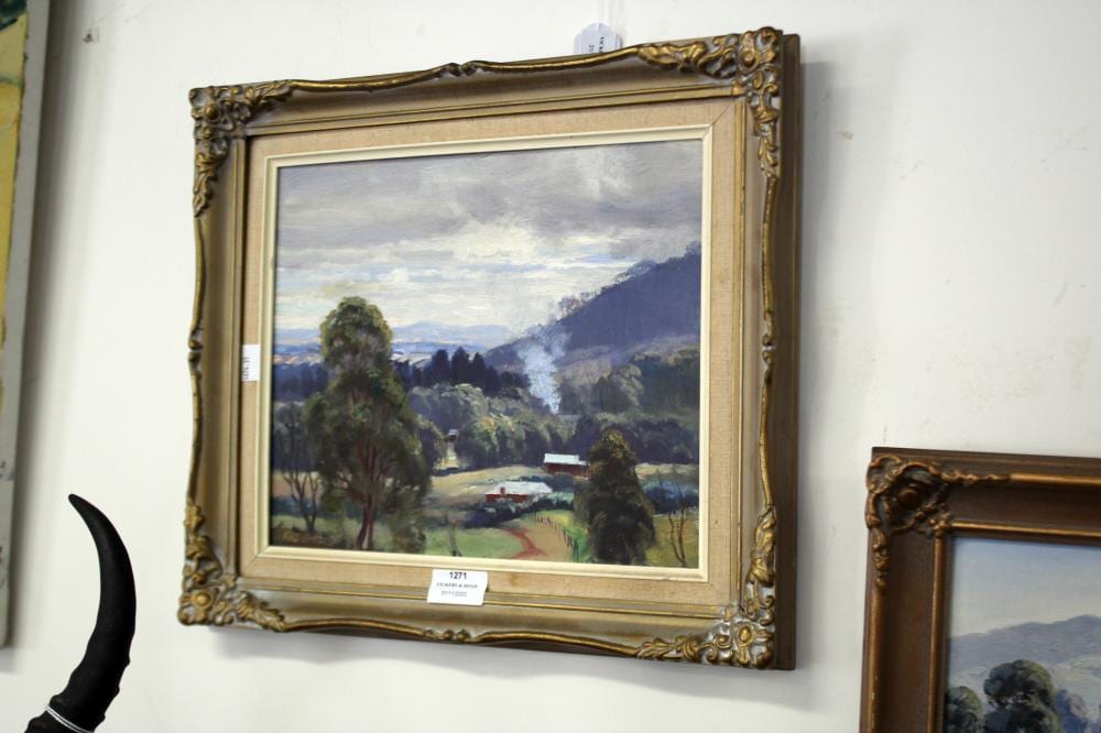 Reg Campbell comparable auction result: reg campbell sunshine shadow vemolme oil on board signed lower left approx 24cm x 30cm