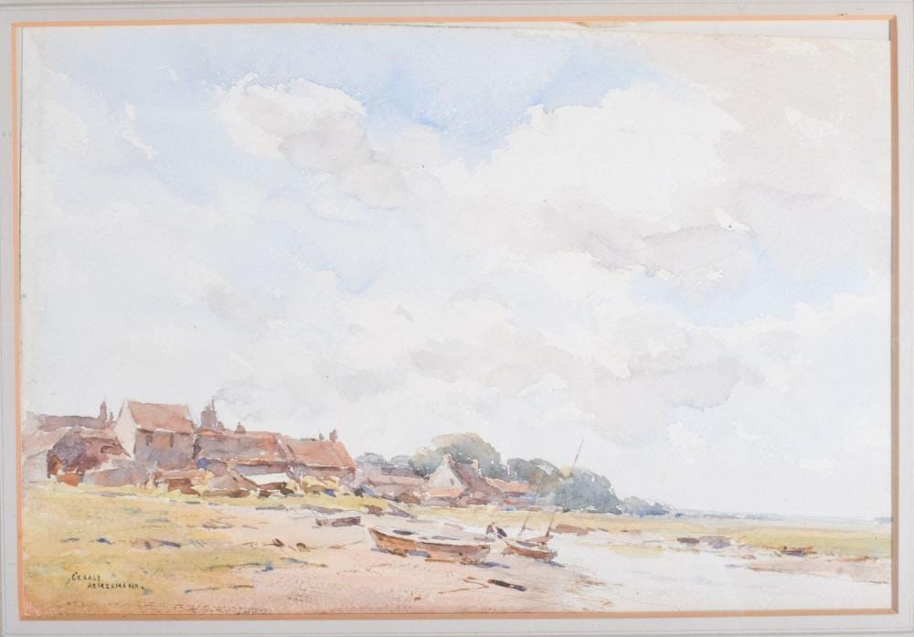 Gerald Ackermann comparable auction result: gerald ackermann 1876 1960 watercolour brancester image 34 cm x 25 cm
