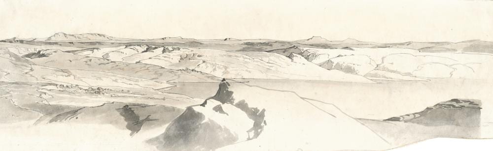 Ludwig Lange comparable auction result: ludwig lange griechische landschaft mit blick ber bergz ge und meergestade