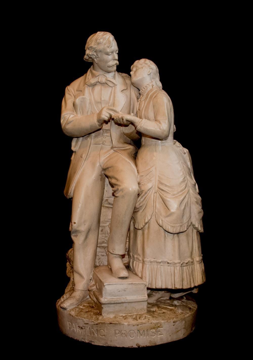 19th c. John Rogers Sculpture Entitled PARTING PROMISE sold by Beaumont Galleries, lot 602 — auction record photograph