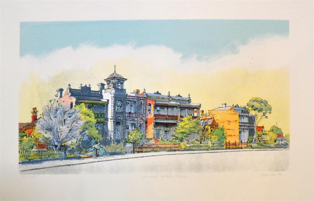Bill Walls comparable auction result: bill walls terraces north fitzroy screenprint p p 1 7 53 x 85cm condition very good leonard joel delivery size medium