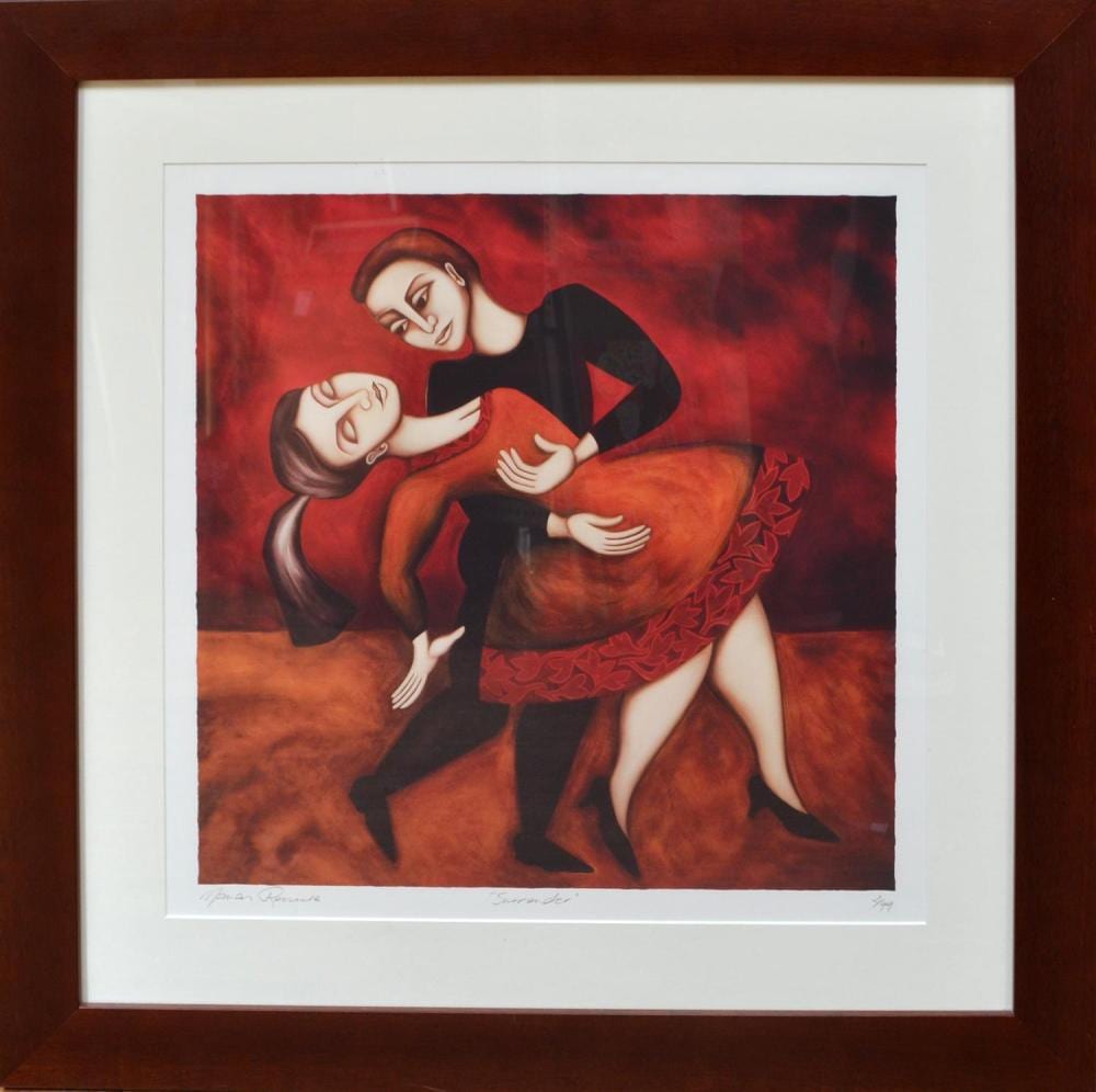 Marian Rennie comparable auction result: marian rennie surrender giclee print 2 99 49 x 49cm framed 79 x 79cm condition very good leonard joel delivery size medium