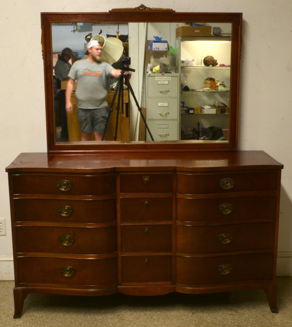 Thomasville North Carolina Formal Mahogany Dresser And Mirror sold by Mebane Antique Auction, lot 440 — auction record photograph