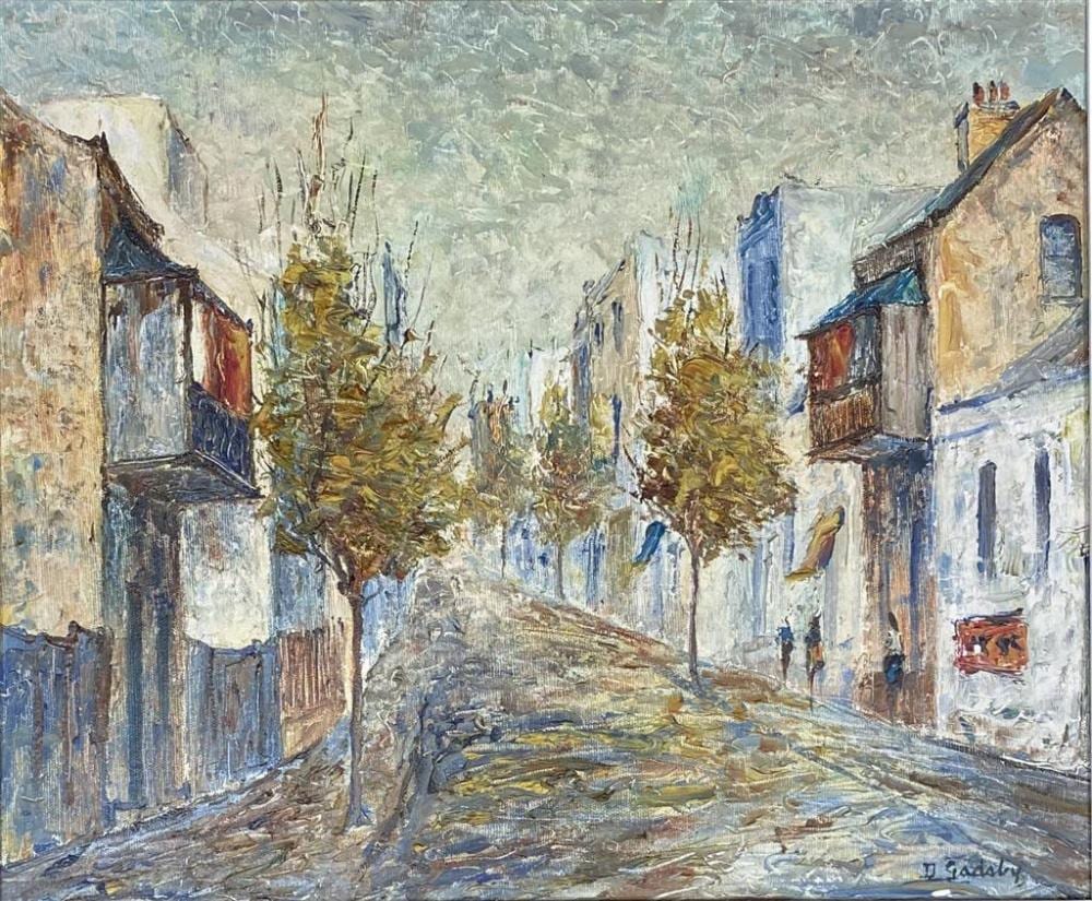 Doreen Gadsby comparable auction result: doreen gadsby 1926 2016 woolloomooloo street oil on canvasboard