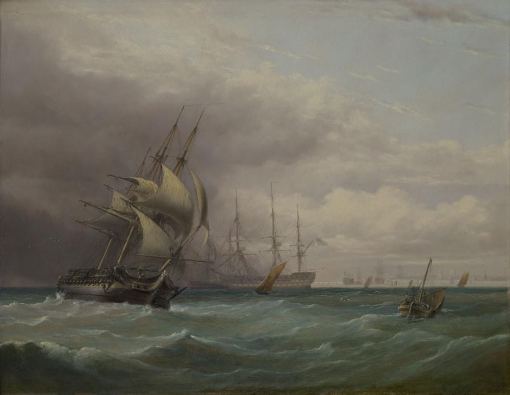 Walter (1860) West comparable auction result: joseph walter british 1783 1856 naval shipping off portsmouth