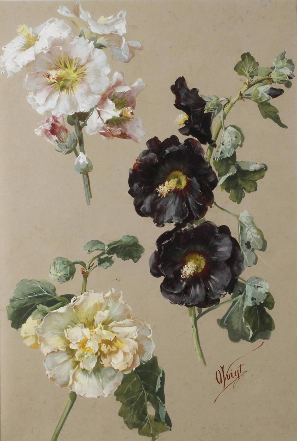 Otto Voigt comparable auction result: otto eduard voigt paar pflanzenstudien